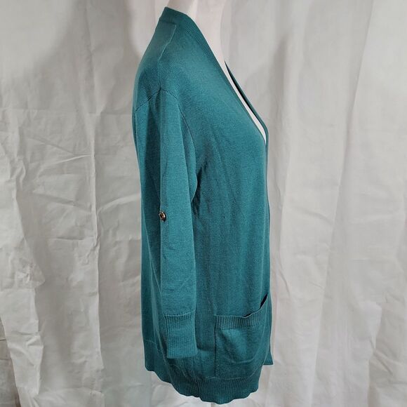 St. John SoCa Wool Silk Cashmere Blend Cardigan Women Size Small Snap Front Flaw - Picture 5 of 16